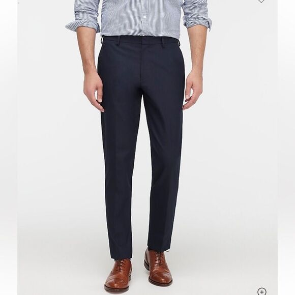 NWT J. Crew Ludlow Slim-fit Suit Pants Men's Size 38x32 3XDRY Dark Navy Chinos - Picture 1 of 16